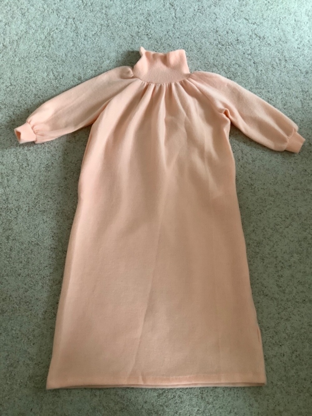 Vintage Dana Jeffries FLEECE LOUNGEWEAR Blanket Robe LARGE Cowl Neck Peach 🍑